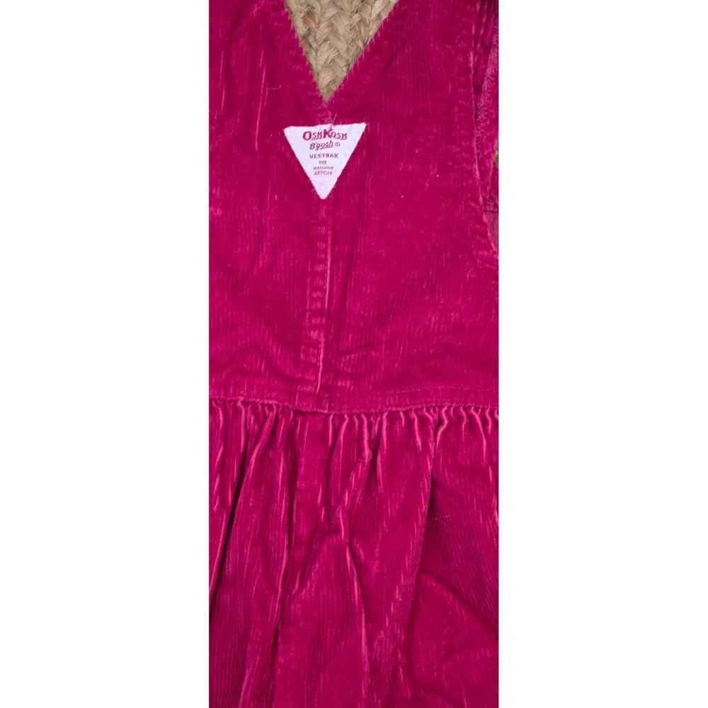 VTG Vestbak OshKosh B'gosh‎ PINK Corduroy Dungarees-Overalls Size 4T EUC